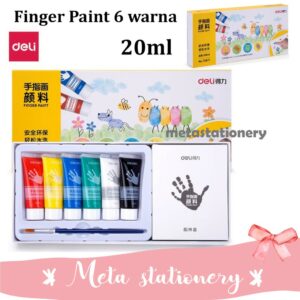 Finger Paint / Cat Tangan Deli 6 warna + Free Kuas