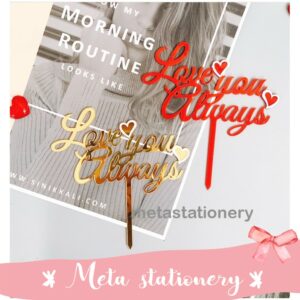 Topper Kue Akrilik / Cake Topper Acrylic Love You Always