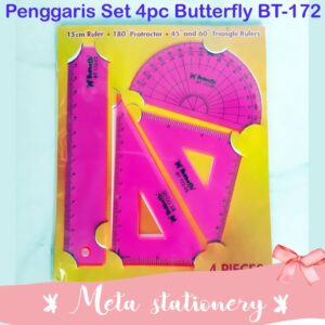 Penggaris Set Butterfly BT-172-05 (isi 4pc)
