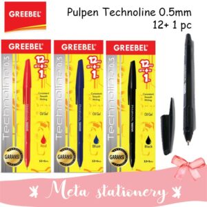 Pulpen / Pen Greebel Technoline 0.5mm (12 +2pc)