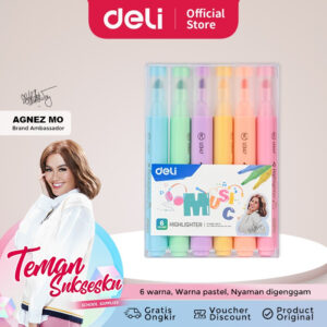 Highlighter / Penanda Isi 6 Warna CU347 Deli Special Agnes Mo Edition