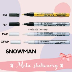 Paint Marker / Spidol Snowman Fine / Kecil Gold / Silver / White