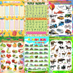 Poster Edukasi Anak / Poster Belajar Anak / Poster Pendidikann KIKY Banyak Pilihan Gambar