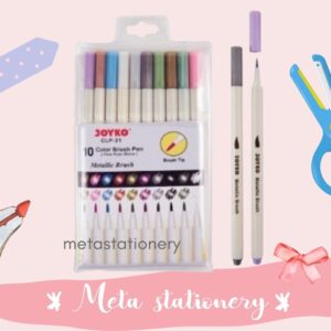 Metalic Brush Pen CLP-21 Joyko 10 Warna
