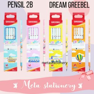 Pencil Graphite / Pensil 2B Greebel Motif Dream Edition 7030 12pc ( Motif Random )