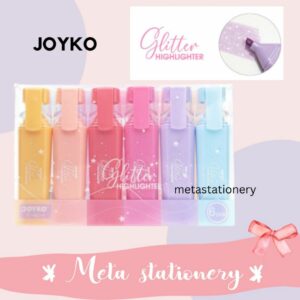Penanda Berwarna / Highlighter Glitter Set Isi 6 Warna Joyko HL-86-6