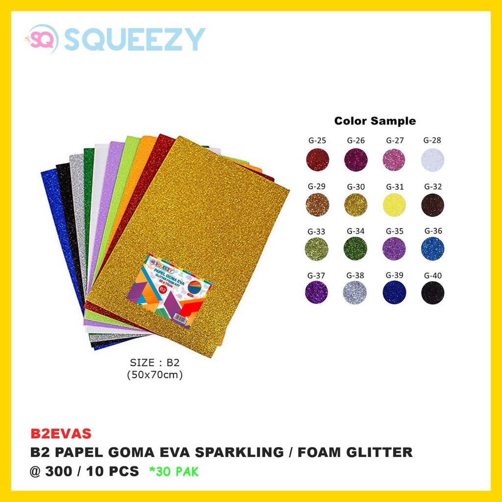 Kertas Busa Manik / Foam Art Glitter Bazic 40x60 - Gambar 2