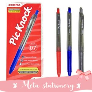 Pulpen / Pen Pic Knock Zebra 0.7mm (12pc)