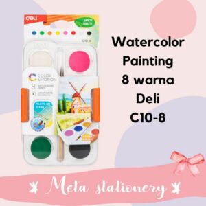 Cat Air Padat / Watercolor Cake / Watercolor Painting Deli C10-8 Warna