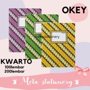 Buku Catatan / Buku Tugas / Buku Hard Cover Kwarto Okey (Motif Random)