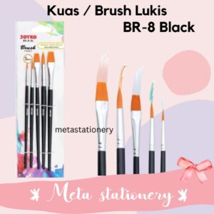 Brush / Kuas Lukis / Kuas Cat Air Acrylic Joyko BR-8 BLACK