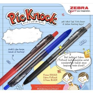 Pulpen / Pen Pic Knock Zebra 0.7mm (1pc)