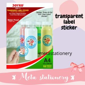 Stiker Label Transparan / Transparent Label Sticker Joyko LBSR-10 ( 10 Lembar )