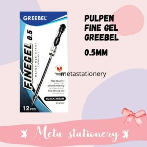 Gel Pen / Pulpen Fine Gel Greebel 0.5mm ( 12pc )