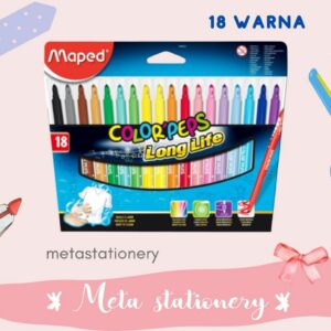 Spidol Warna / Spidol Ultra Washable / Felt Pen / Color'Peps Long Life Maped 18 Warna