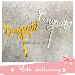 Topper Kue Akrilik / Cake Topper Acrylic Congrats