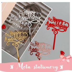 Topper Kue Akrilik / Cake Topper Acrylic Happy Anniversary Part 1