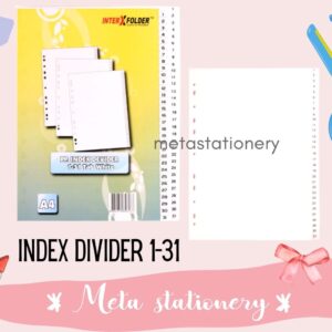 Pembatas / PP Index Divider 1-31 Inter X Folder