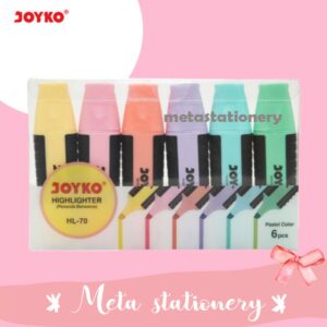 Highlighter / Textliner / Penanda Berwarna Joyko HL-70 Pastel Color set