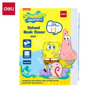 Sampul Buku Stiker  / School Book Cover Transparent 10 Sheets H833 & H834 SpongeBob