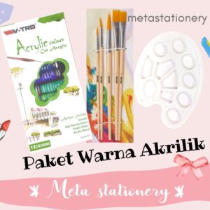 Paket Lengkap Melukis Cat Acrylic Vitro Untuk Pemula