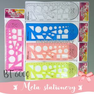 Template Ruler / Penggaris Cetakan BT-6000 Butterfly ( Warna Random )