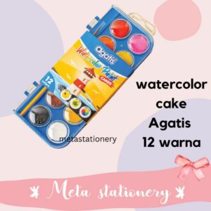 Cat Air Watercolor cake Agatis 12 warna