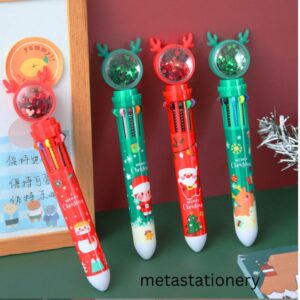 Pulpen 10 Warna / Pulpen Motif Lucu / Pen Color Motif Merry Christmas