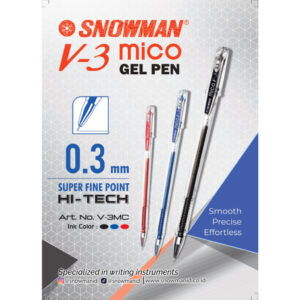 Gel Pen / Pulpen Snowman V-3 Mico 0.3mm (1pcs)
