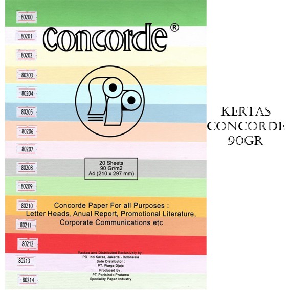 Kertas Concorde / Concorde Paper 90gr A4 - Isi 20 Lembar - Gambar 2