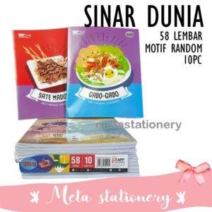 Buku Tulis Garis Dua Sinar Dunia 58 lembar 1pak isi 10pc
