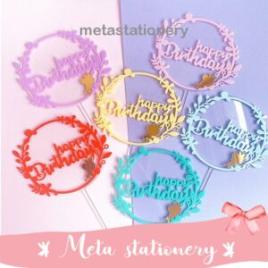 Topper Kue Akrilik / Cake Topper Acrylic Happy Birthday Peri