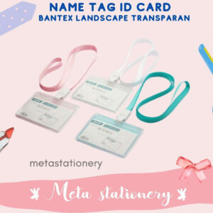 Lanyard / ID Card / Gantungan Kartu Nama / Name Tag Bantex Landscape Transparan 8867