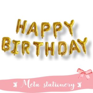 Balon Foil Set Happy Birthday Gold