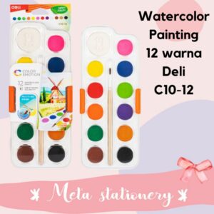Cat Air Padat / Watercolor Cake / Watercolor Painting Deli C10-12 Warna