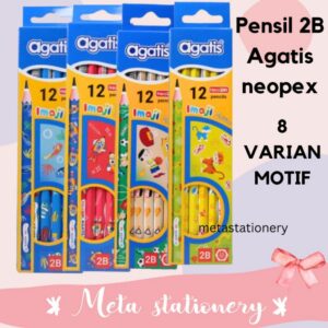 Pencil / Pensil Kayu 2B Agatis Neopex 8 Varian Motif ( 12 pc )