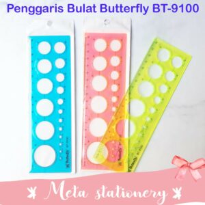 Penggaris Bulat Butterfly BT-9100 ( Warna Random )