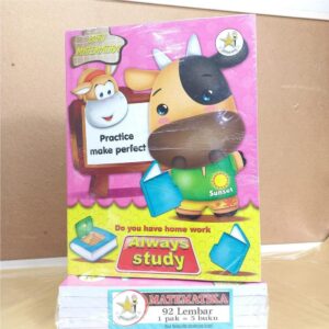 Buku Tulis Kotak Matematika Bintang Obor 92 Lembar 1 Pack Motif Random ( 5pc )