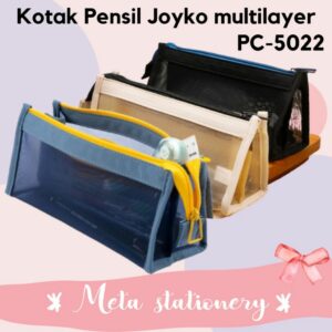 Pencil Case / Tempat Pensil / Kotak Pensil Jaring Multilayer Joyko PC-5022