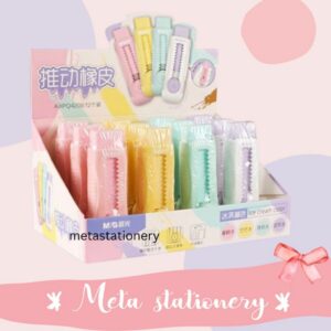 Eraser / Penghapus Mekanik /  Retractable Push Sliding Eraser Pastel Colour M&G