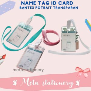 Gantungan Kartu Nama / Lanyard / ID Card / Name Tag Bantex Potrait Transparan 8868