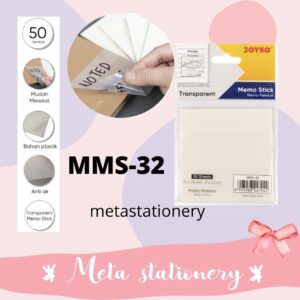 Memo Stick / Sticky Note / Kertas Memo Tempel Joyko MMS-32 Transparent