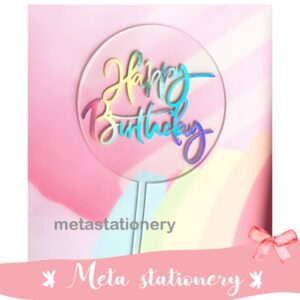 Topper Kue Akrilik / Cake Topper Acrylic Happy Birthday Bening / Transparant