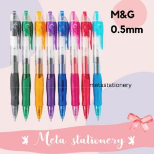 Retractable Gel Pen / Pen Cetek / Pulpen Gel Warna 0.5 mm Lengkap M&G ( 1 pc )