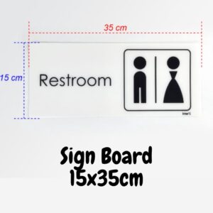 Papan Tanda / Sign Board Restroom 35 x 15 cm Inter X