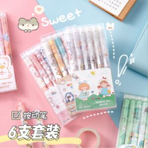 Pulpen / Pen Gel Bisa Hapus Motif 1 Set