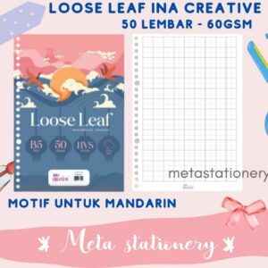 Isi Kertas Binder / Loose Leaf Kotak Mandarin / Loose Note Mandarin B5 Ina Creative Isi 50 Lembar