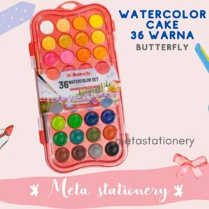 Watercolor Cake / Cat Air Set Butterfly 36 Warna
