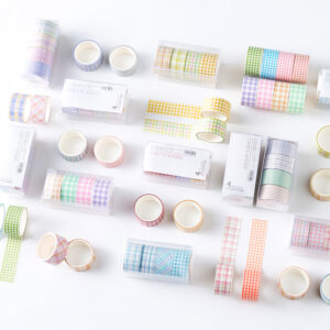 Selotip / Washi Tape / Masking Tape Pastel Plaid Pattern Set 4pc
