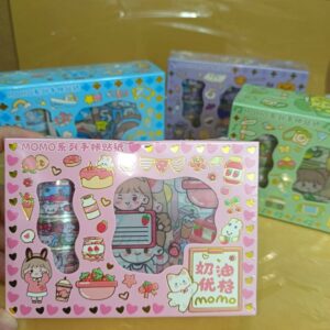 Selotip / Washi Tape / Masking Tape Motif & Stiker Set Momo